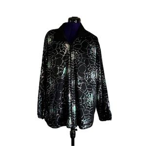 Black Silver Color Shift Spider Web Spider Jacket